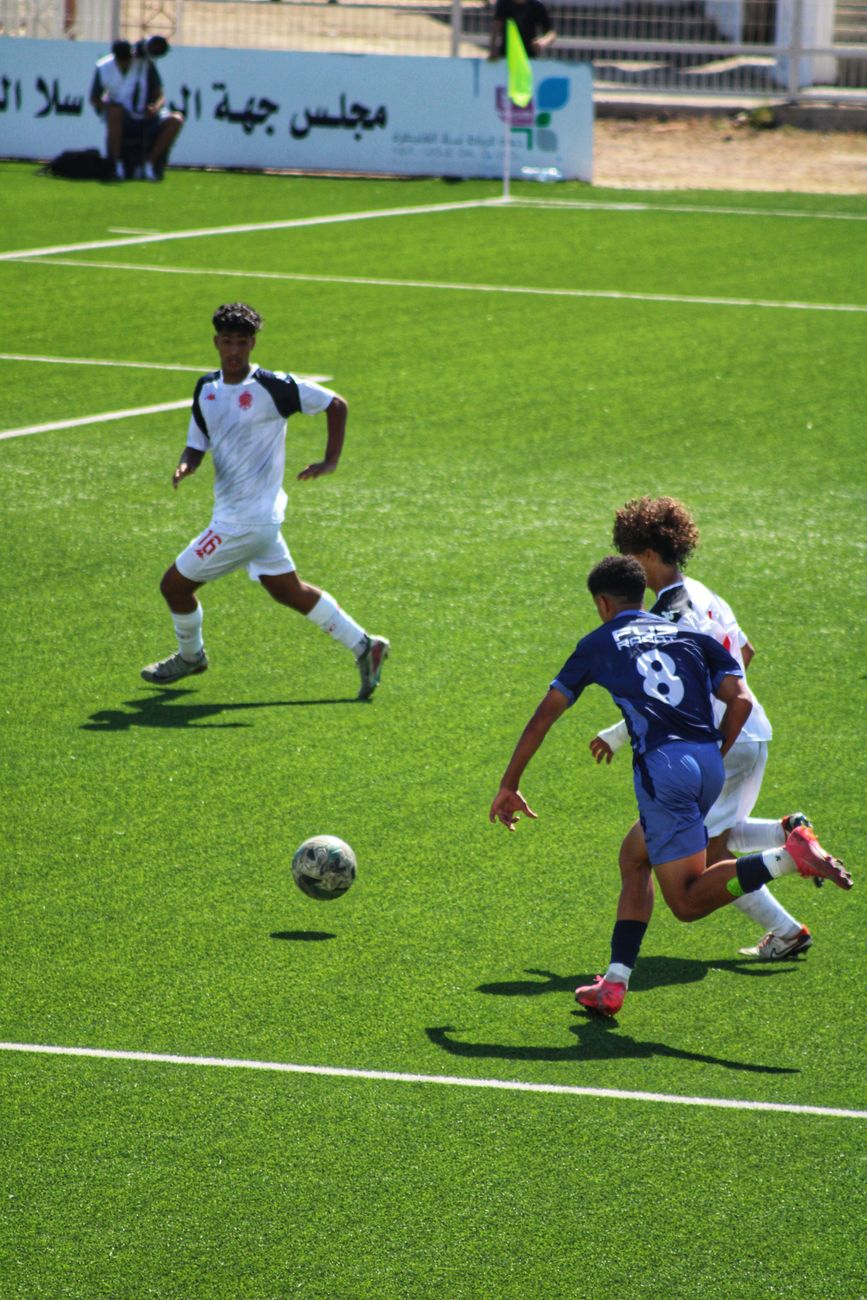 dynamic soccer match on sunny field